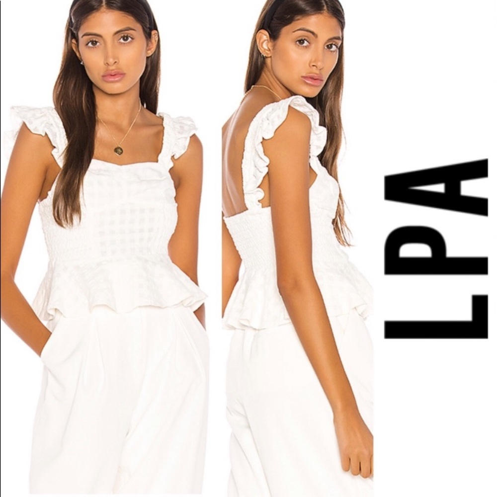 LPA Vitale Top Linen blend ruffle top C45